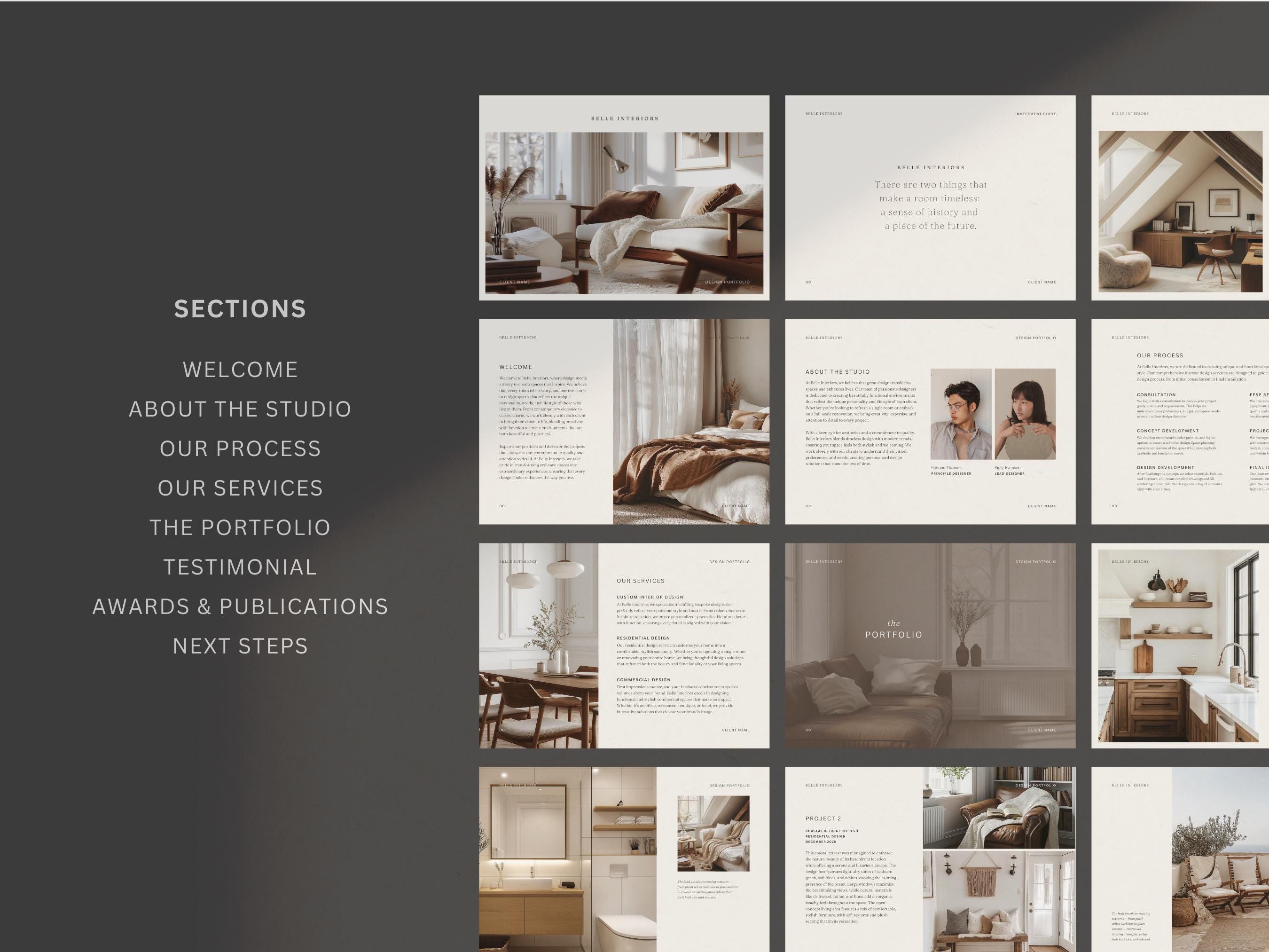 Interior Design Portfolio Template: Client Project Guide (canva File ...