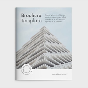 Minimalistyczny szablon broszury dwuskładkowej | Edytowalna broszura Canva | Magazyn dla małych firm | Ulotka marketingowa | Prosta ulotka | Broszura firmowa