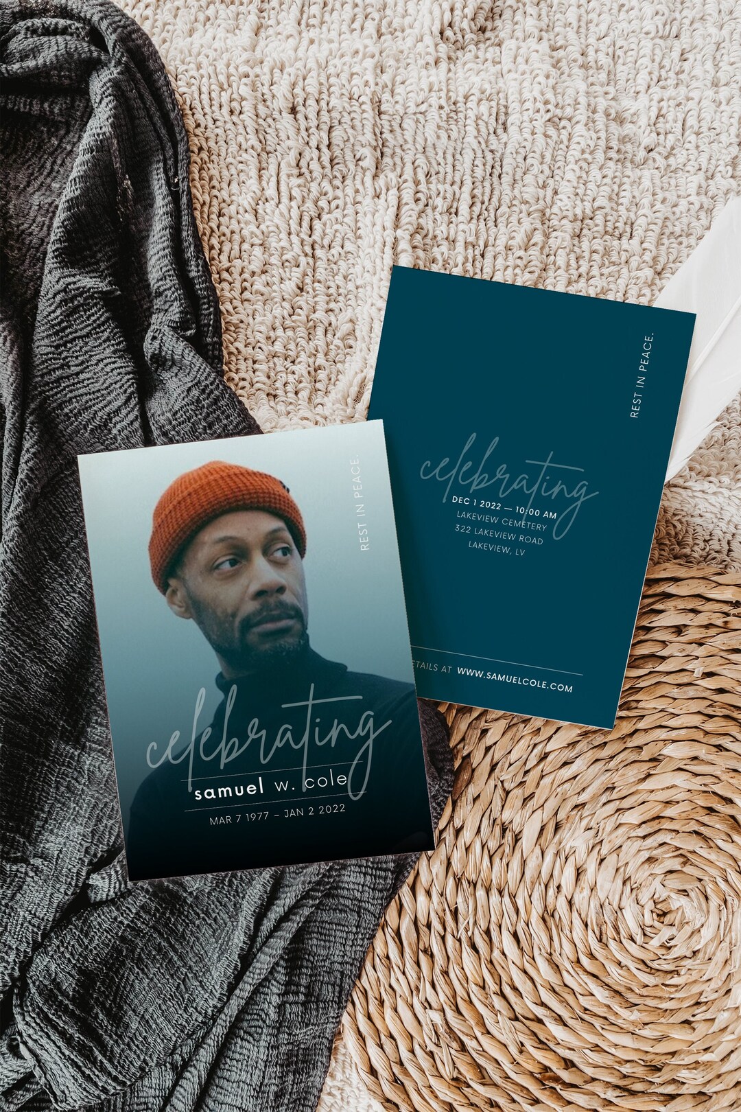 Simple Funeral Program Template: Celebration of Life (canva & Indesign ...