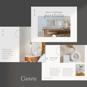 Portafolio de diseñador de interiores / Plantilla de portafolio de diseño de interiores / Plantilla de folio / Portafolio de decorador de interiores / Portafolio de arquitectura / Lookbook