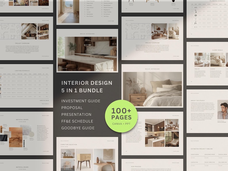 Interior Design Template Bundle: Investment Guide, Presentation ...