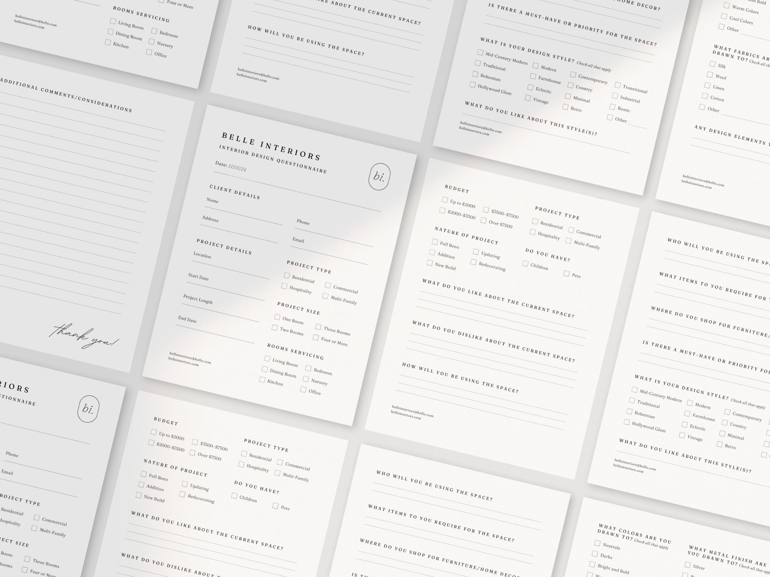 Interior Designer Client Questionnaire Template: Minimalist Design ...