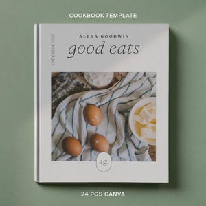 Modelo de livro de receitas minimalista: Livro de receitas editável (Canva, 24 páginas)
