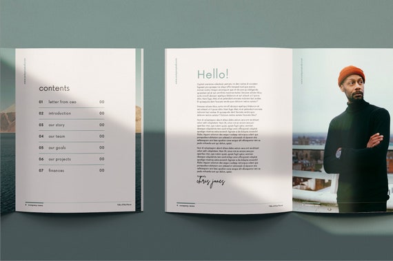 Minimalist Annual Report Template: Canva & InDesign (US Letter)