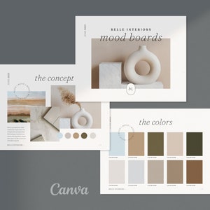 Interior Designer Moodboard Template | Canva Inspiration Mood Boards | Project Presentation | Concept Boards | Interior Design Mood Board