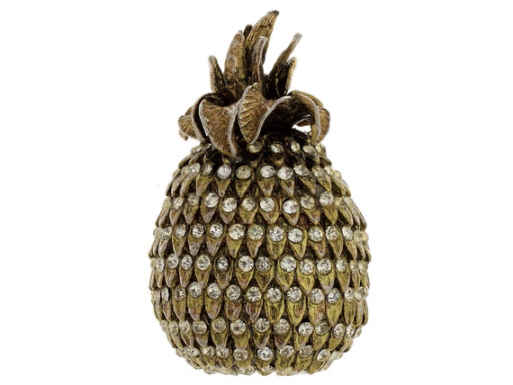 Geno Pin Rhinestone Pineapple Pin Gold Pineapple Vintage Rhinestone Pineapple Brooch Geno Ltd Brooch Pave Rhinestone Fruit Brooch