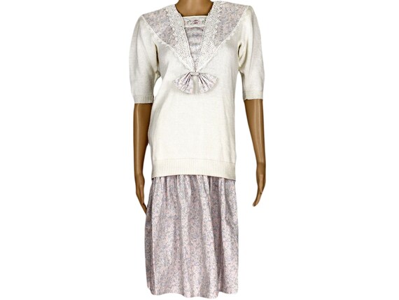 80s Vintage Gunne Sax Sweater Dress 