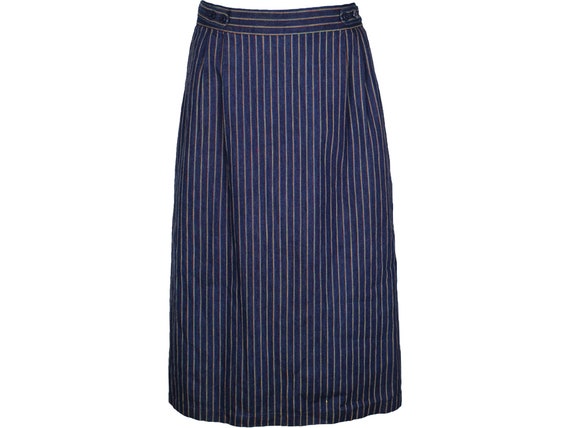 70s Vintage Striped Denim Wrap Skirt, Fancy Props,