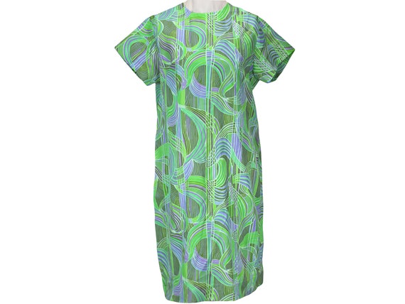 60s Vintage Dress, Psychedelic Print Dress, Shift… - image 1