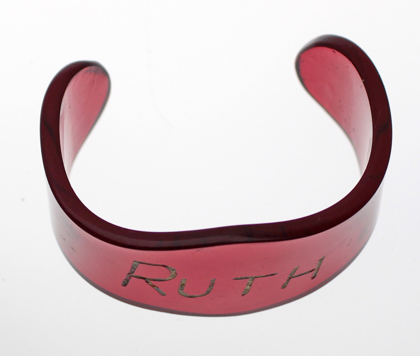 Vintage Early Red Plastic Cuff Bracelet Name Ruth Celluloid Etsy
