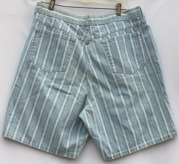 90s Vintage Venezia Denim Shorts, Hi Rise Striped… - image 4