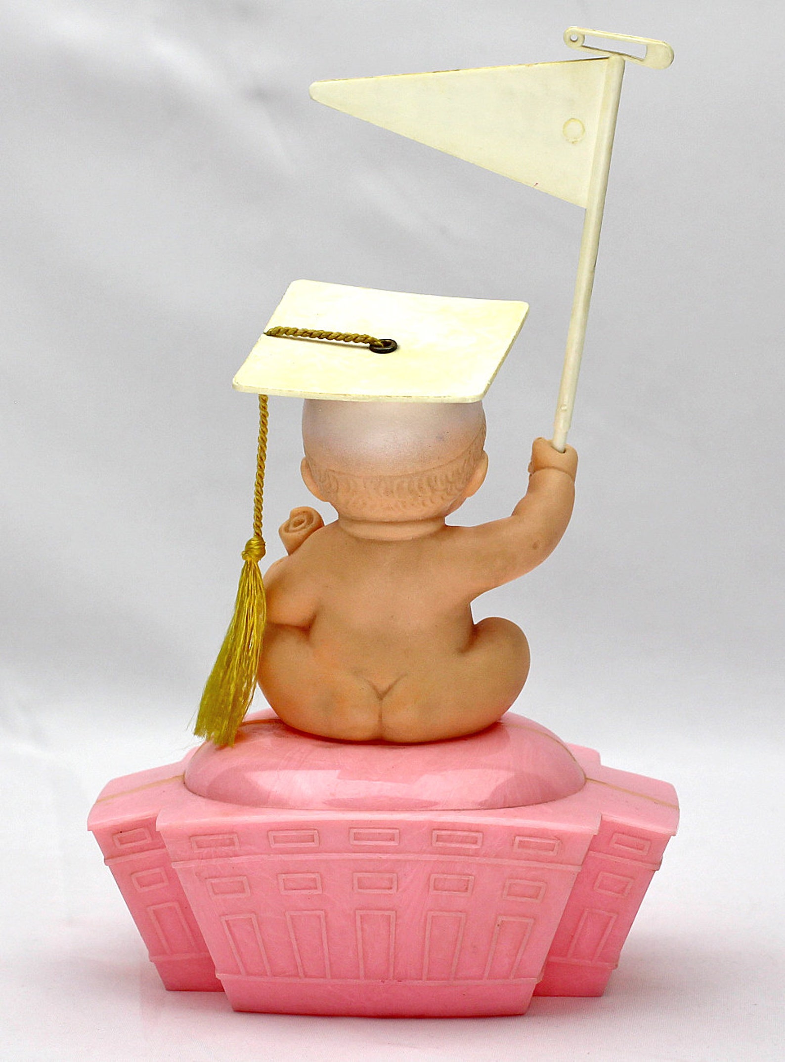 Vintage Baby Piggy Bank Pink Plastic Bank Diaper U College Etsy