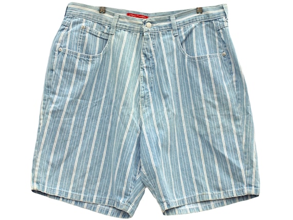 90s Vintage Venezia Denim Shorts, Hi Rise Striped… - image 1