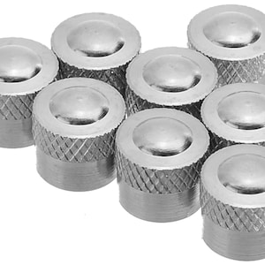 Silver Metal Schrader Tire Wheel Air Valve Cap Seal Dust Cover - Heavy Duty!