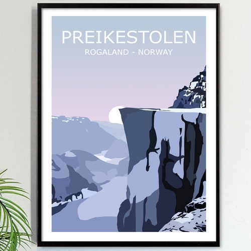 Preikestolen Art Print Pulpit Rock Norwegian Landscape Wall Etsy