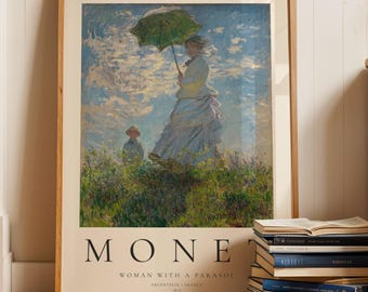 Claude Monet Woman With A Parasol | Archive Print | Vintage Impressionist Wall Art | Classic Home Décor | Museum Poster | Gallery Style