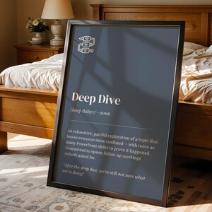 Kantoorcultuur definitie kunstafdruk | Deep Dive Home-muurkunst | Minimalistisch woordenboek posterontwerp | Strakke woondecoratie | Typografieafdrukken
