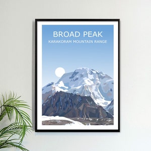 Broad Peak Art Print, Worlds 12th Highest Peak Landscape, Himalayas ,Travel Poster, Climbing Gift, 8000er, World Peaks, Karakoram Range