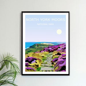DIGITAL DOWNLOAD - North York Moors Landscape Printable Art, UK National Park, Moorland ,Travel Poster, Adventure Gift, Yorkshire Hiking
