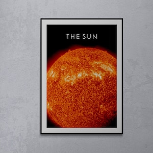 The Sun - Solar System Art Print, Space Themed Home Decor, Minimalist Space Travel Design, The Universe Galaxy, Modern Celestial Art