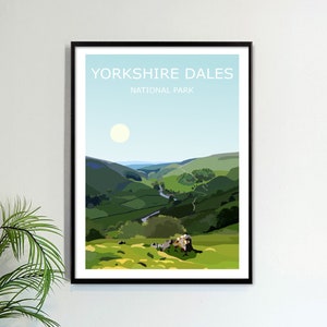 DIGITAL DOWNLOAD - The Yorkshire Dales Landscape Printable Art, UK National Park, 3 Peaks ,Travel Poster, Adventure Gift, Wild Hiking, York