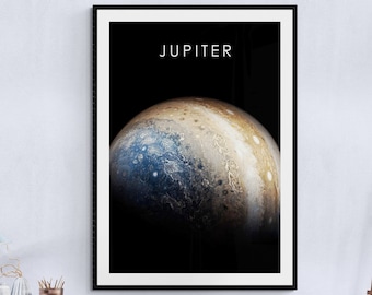 Jupiter - Solar System Art Print, Space Themed Home Decor, Minimalist Space Travel Design, The Universe Galaxy, Modern Celestial Art