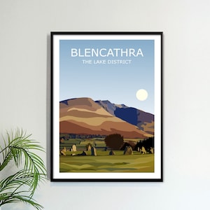 DIGITAL DOWNLOAD - Blencathra, Printable Art, The Lake District Landscape, National Park, Keswick, Travel Poster, Hiking Gift Idea, Walking