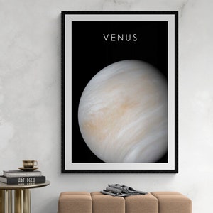 DIGITAL DOWNLOAD - Venus - Solar System Printable Art, Space Themed Home Decor, Minimalist Space Travel Design, Modern Wall Art