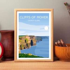 Cliffs Of Moher Art Print, County Clare Wild Atlantic Way Landscape Wall Art, Travel Poster, Irlande Famous Landmark, Outdoor Gift Idea