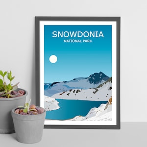 Snowdonia Landscape Art Print, UK National Park, Wales Mount Snowdon ,Travel Poster, Adventure Gift Idea, Wild Hiking Walking Gift Cymru