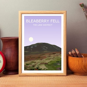 Bleaberry Fell Art Print, The Lake District Landscape, National Park, Keswick, Travel Poster, Adventure Gift Idea, Walking, Hiking Moutains