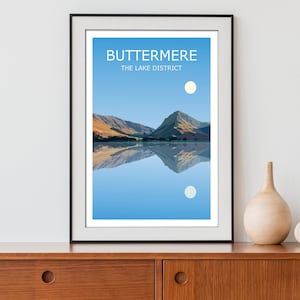 Buttermere Art Print, The Lake District Landscape,  National Park, Cumbria, Travel Poster, Adventure Gift Idea, Hiking, Walking The Lakes