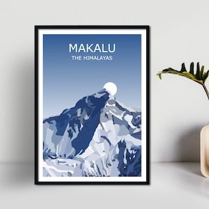 Makalu Art Print, Worlds 5th Highest Peak Landscape, Himalayas ,Travel Poster, Climbing Gift, 8000er, World Peaks, Base Camp