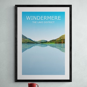Lake Windermere Kunstdruck, Seenplatte Landschaft, Nationalpark, Cubria, Englands größter See, Abenteuer Geschenkidee, Kunstdruck