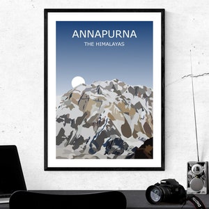 Annapurna Art Print, Worlds 10th Highest Peak Landscape, Himalayas ,Travel Poster, Climbing Gift, 8000er, World Peaks, Base Camp
