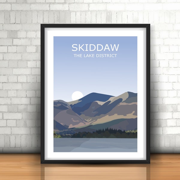 DIGITAL DOWNLOAD - Skiddaw, Printable Art, The Lake District Landscape,  National Park, Keswick, Travel Poster, Hiking Gift Idea, Walking