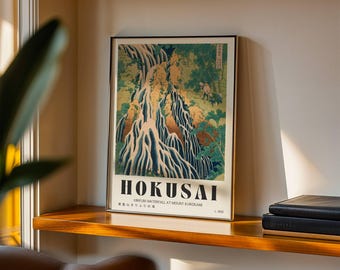Hokusai Kirifuri Waterfall at Mount Kurokami Archive Print | Ukiyo-e Art Print | Japanese Wall Art | Vintage Museum Poster | Gallery Décor