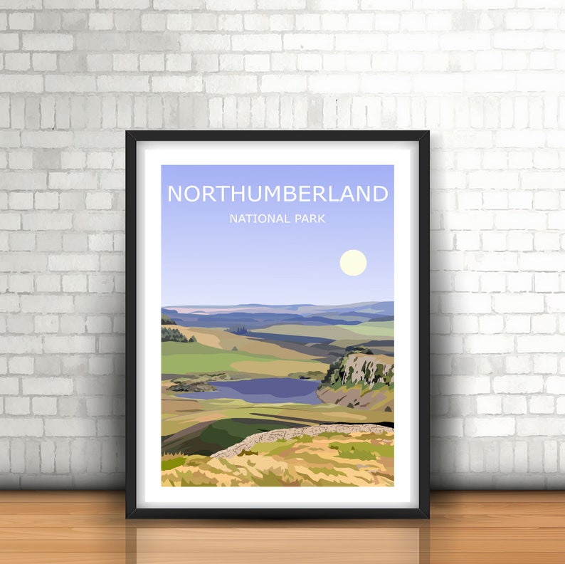Northumberland Landscape Art Print UK National Park travel - Etsy UK