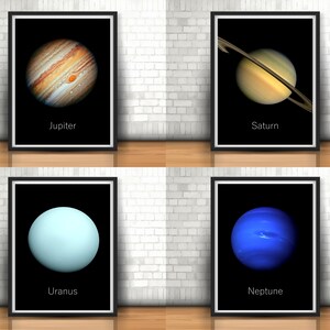 Solar System Art Prints Full Set of 8 Planets Space Themed - Etsy