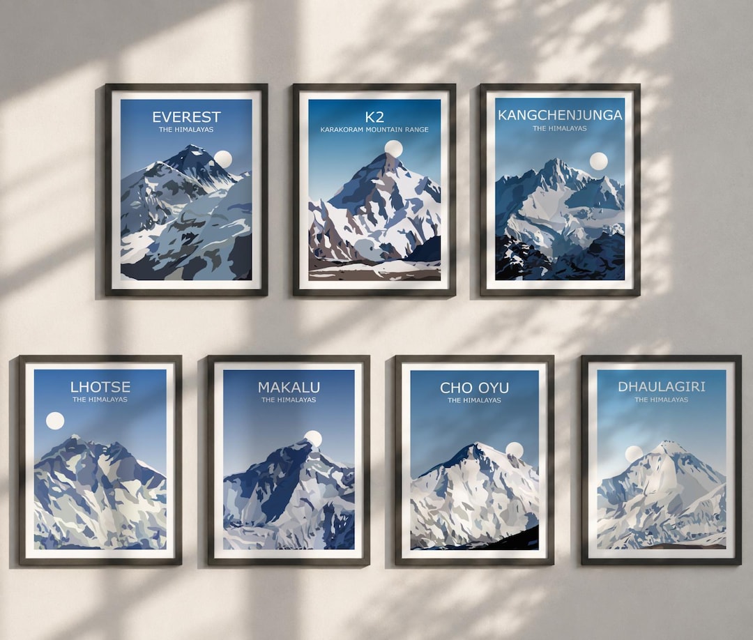 Buy The Eight Thousanders- Set of 14 Landscape Art Prints, the
