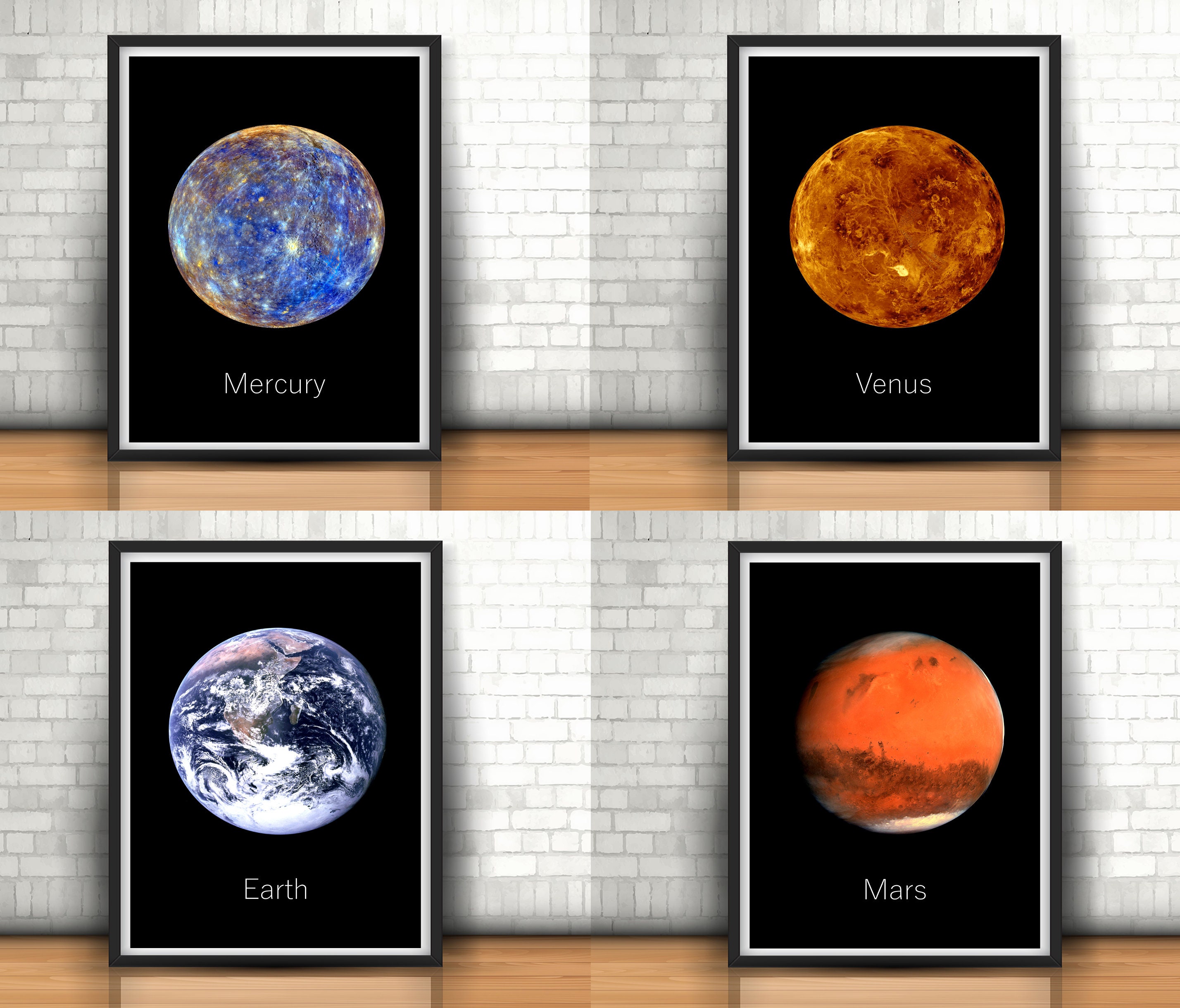 Solar System Art Prints Full Set of 8 Space Themed Etsy