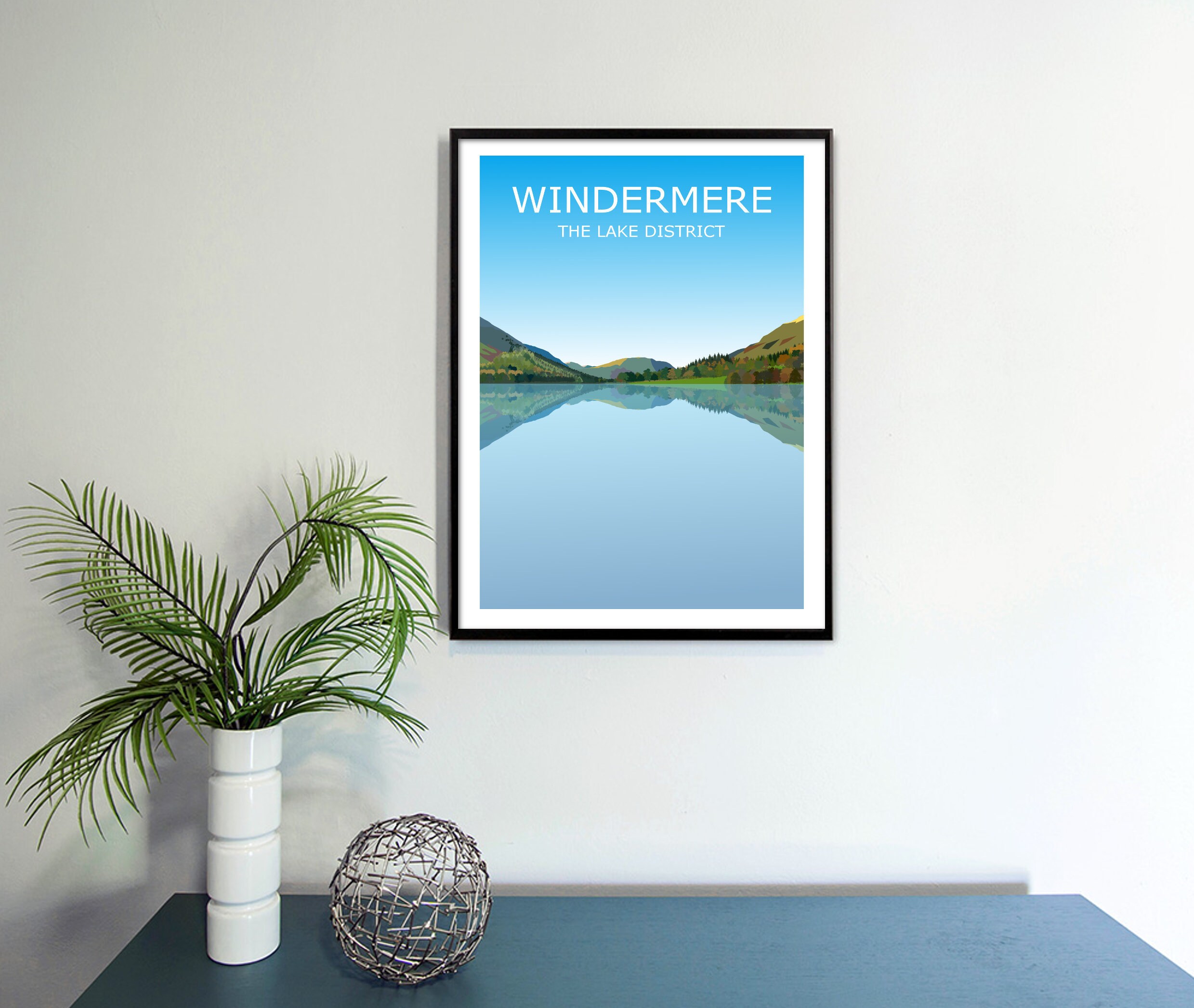 Lake Windermere Art Print the Lake District Landscape Etsy UK