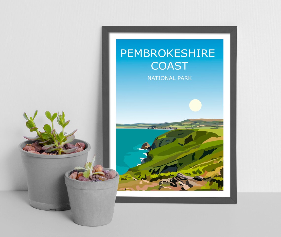 Pembrokeshire Coast Landscape Art Print UK National Park Etsy UK
