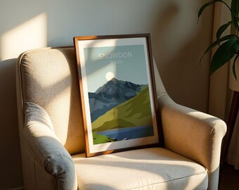 Mount Snowdon Art Print, Wales Landscape, Snowdonia National Park