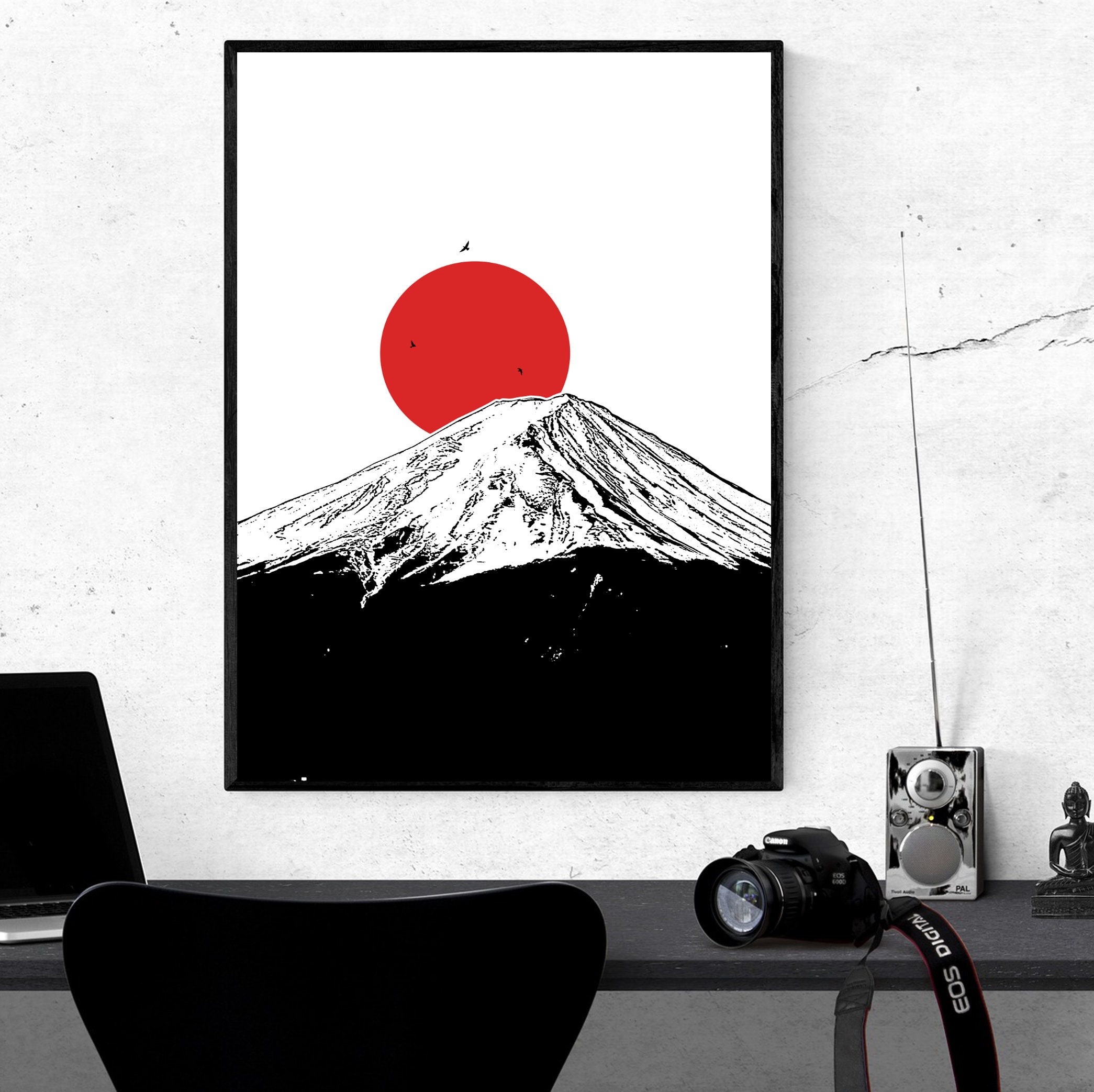 Japanese Modern Wall Art Set of 4 Prints Japan Minimalist Etsy