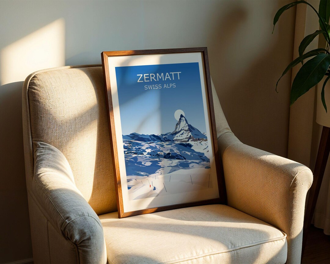 Zermatt Art Print, Swiss Ski Resort Landscape, Switzerland Alps, the ...
