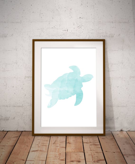 Under The Sea Sea Turtle Art Print Home Decor Animal Etsy