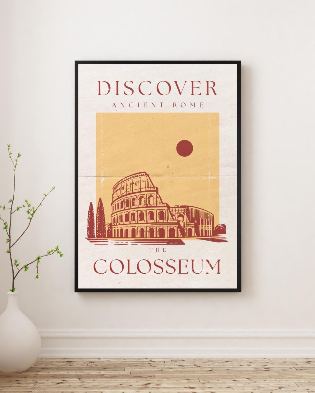 The Colosseum Retro Travel Poster Print | Rome Vintage Wall Art | Mid ...