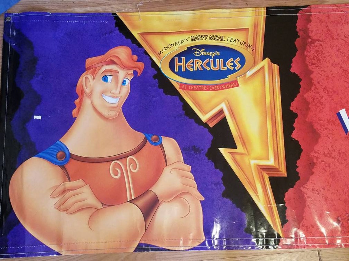 Vintage Disney Hercules McDonald's Happy Meal banner 1997 Etsy