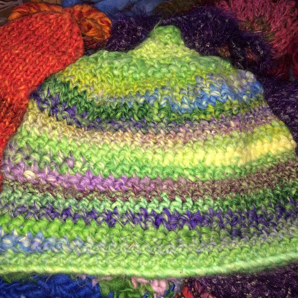 Wool cap Zipfelmütze colorful Crochet cap